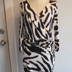 Diane Von Furstenberg Body Con Bentley Dress Size 12~Silk Jersey Dress Sz 12